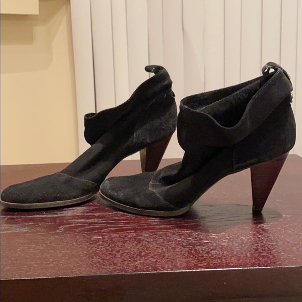 Black suede booties